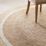 Indian Nikki Border Jute Rug -Round 182cm