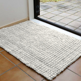 Handwoven Indian Jute Mat - Off White