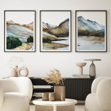 Pukaki Lake Triplet Printed Artwork