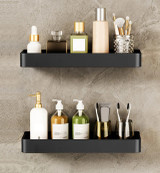 42CM BLACK WALL-MOUNTED STORAGE RACK