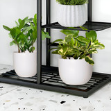 8 TIER BLACK METAL PLANT FLOWERPOT DISPLAY RACK