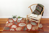 The Pebbles Designer 80cm x 150cm Belgium Rug  - Claret