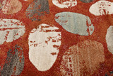The Pebbles Designer 80cm x 150cm Belgium Rug  - Claret