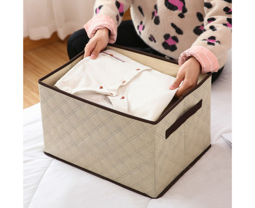 LARGE BEIGE STORAGE BOX