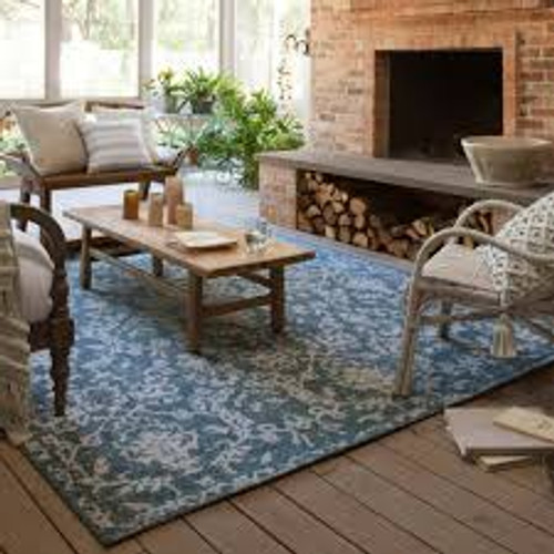 blue indoor outdoor rug