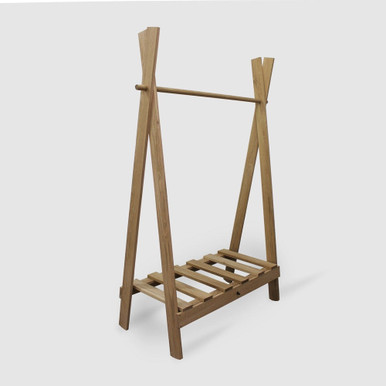 Nest Wraps Wooden Clothes Rack With Shelf Solid Oak