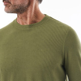 Men's Stretch Microgrid Crew in Umber Green