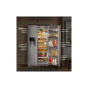 Kitchenaid® 20.8 Cu. Ft. Counter-Depth Side-by-Side Refrigerator with Exterior Ice and Water Dispenser in PrintShield™ Finish KRSC536RPS