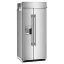 Kitchenaid® 20.8 Cu. Ft. 36" Built-In Side-by-Side Refrigerator features Exterior Water and Ice Dispenser with Measured Fill KBSD736SPS