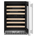 Kitchenaid® 24" Undercounter Wine Cellar with Full-Extension Wood-Front Racks KUWR524SPS