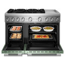 Kitchenaid® 48-Inch 6 Burner Commercial-Style Dual Fuel Range with Griddle KFDD948SDC