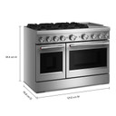 Kitchenaid® 48-Inch 6 Burner Commercial-Style Dual Fuel Range with Griddle KFDD948SSS