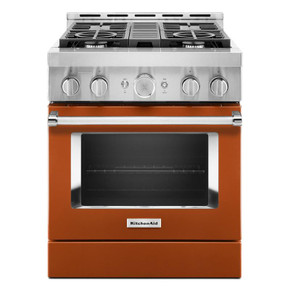 KitchenAid® 30'' Smart Commercial-Style Gas Range with 4 Burners KFGC500JSC