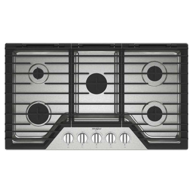 Whirlpool® 36-inch Gas Cooktop with EZ-2-Lift™ Hinged Cast-Iron Grates WCGK5036PS