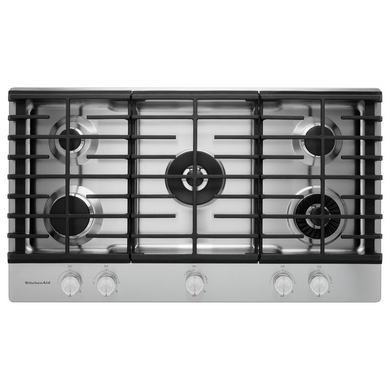 Kitchenaid® 36" 5-Burner Gas Cooktop with Griddle KCGS956ESS