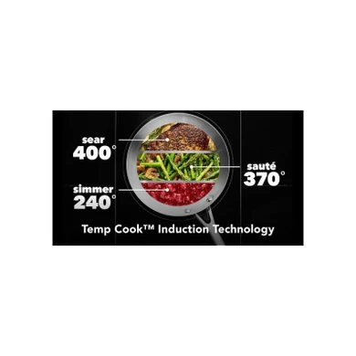 Kitchenaid® 36" Temp Cook™ Induction Cooktop with 5 Cooking Zones KCIT736SBL
