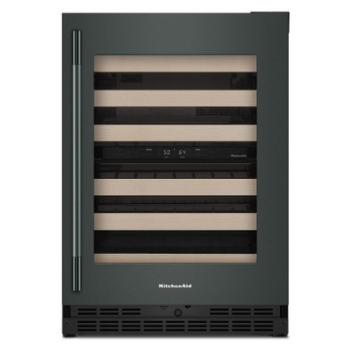 Kitchenaid® 24" Undercounter Wine Cellar with Full-Extension Wood-Front Racks KUWR524SJP