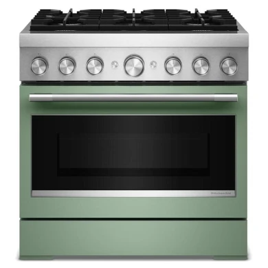 Kitchenaid® 36-Inch 6 Burner Commercial-Style Dual Fuel Range with No Preheat Air Fry Mode KFDS936SDC