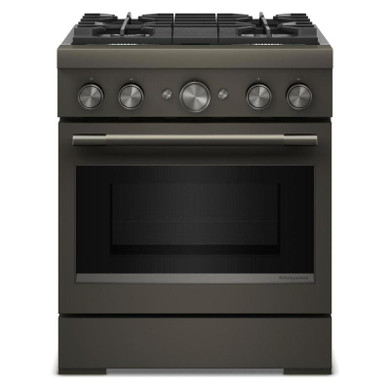 KitchenAid® 30-Inch 4 Burner Commercial-Style Dual Fuel Range with No Preheat Air Fry Mode KFDS930SBE