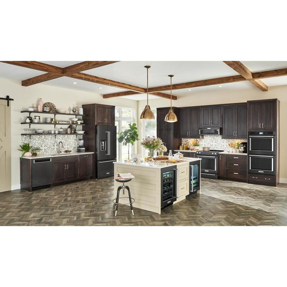 Kitchenaid® 23.8 cu. ft. 36" Counter-Depth French Door Platinum Interior Refrigerator with PrintShield™ Finish KRFC704FBS