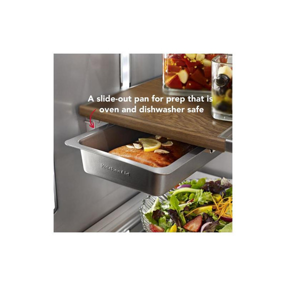 Kitchenaid® 23.8 cu. ft. 36" Counter-Depth French Door Platinum Interior Refrigerator with PrintShield™ Finish KRFC704FPS