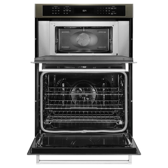 Kitchenaid® 30" Combination Wall Oven with Even-Heat™ True Convection (Lower Oven) KOCE500EBS