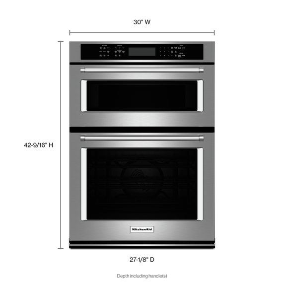 Kitchenaid® 30" Combination Wall Oven with Even-Heat™ True Convection (Lower Oven) KOCE500ESS