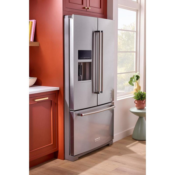 Kitchenaid® 26.8 Cu. Ft. Standard-Depth French Door Refrigerator with Exterior Ice and Water Dispenser KRFF577KPS