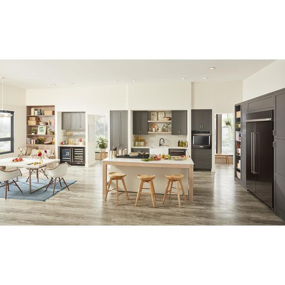 Kitchenaid® 24" Undercounter Refrigerator with Glass Door and Shelves with Metallic Accents and PrintShield™ Finish KURR314KBS