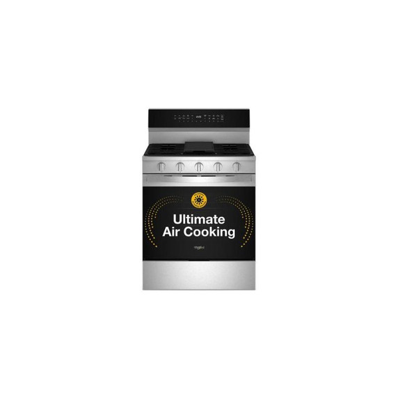 Whirlpool® 30-inch Smart Gas Range with Air Cooking Technology, Steam/Self Cleaning, Rapid Preheat 5.3 CuFt Capacity WFGS7530RZ