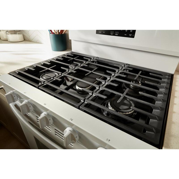 Whirlpool® 30-inch Gas Range with Air Fry and Air Baking, Self Cleaning, Rapid Preheat 5.0 CuFt Capacity WFGS5030RW