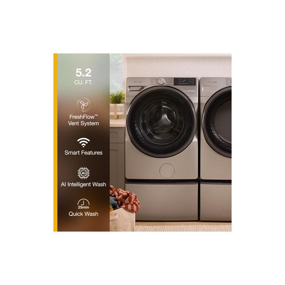 Whirlpool® 5.2 cu. ft. I.E.C. Smart Front Load ENERGY STAR® Certified Washer with FreshFlow™ Vent System WFW5720RR