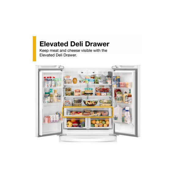 Whirlpool® 36-Inch Wide Counter-Depth French Door Bottom Mount Refrigerator - 20 cu. ft. WRFC2036RW