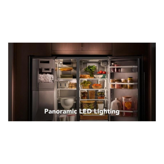 Kitchenaid® 20.8 Cu. Ft. Counter-Depth Side-by-Side Refrigerator with Exterior Ice and Water Dispenser in PrintShield™ Finish KRSC536RPS