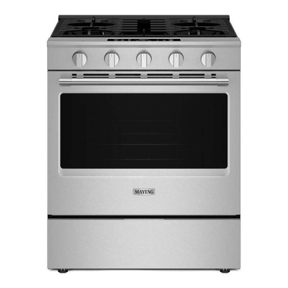 Maytag® 30-Inch Wide Slide-In Gas Range with Grill Mode and No Preheat Air Fry - 5.0 Cu. Ft. MSGS7030SZ