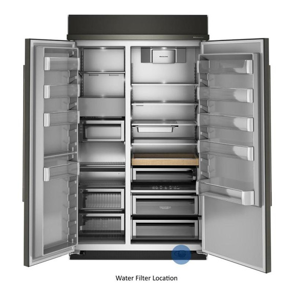Kitchenaid® 30 Cu. Ft. 48" Built-In Side-by-Side Refrigerator with Platinum Interior KBSN748SBE