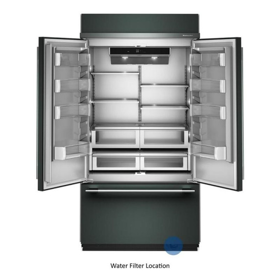 Kitchenaid® 24.2 Cu. Ft. 42" Built-In French Door Bottom Mount Refrigerator with Platinum Interior KBFN542SJP