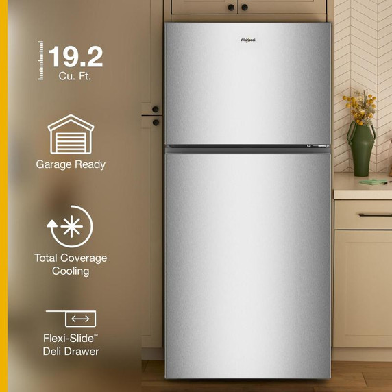 Whirlpool® 29.5-inch Wide Top Freezer Refrigerator with Total Coverage Cooling - 19 Cu. Ft. WRTX5419SZ
