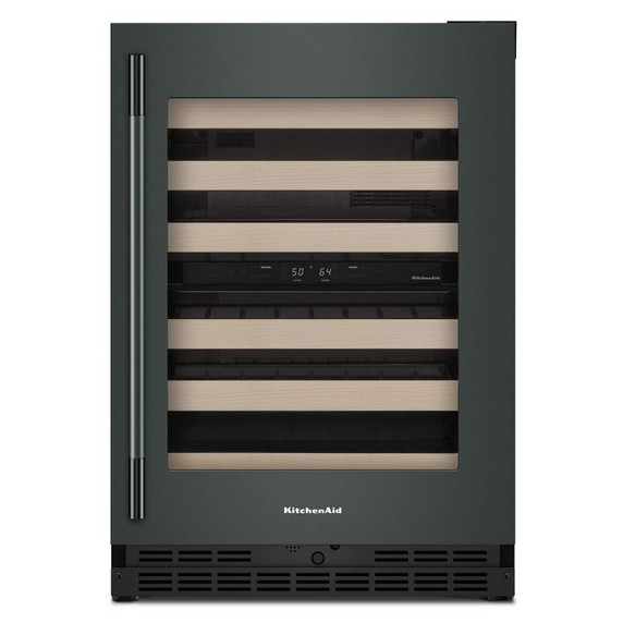 Kitchenaid® 24" Undercounter Wine Cellar with Full-Extension Wood-Front Racks KUWR524SJP