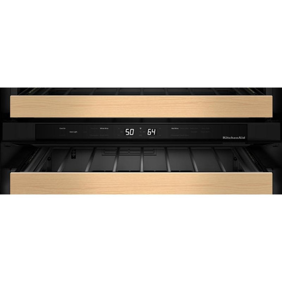Kitchenaid® 24" Undercounter Wine Cellar with Full-Extension Wood-Front Racks KUWR524SPS