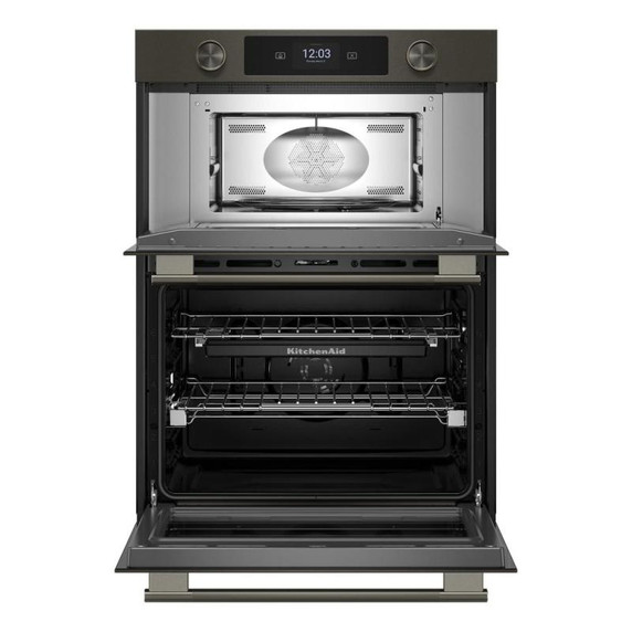 Kitchenaid® 30-inch Smart Electric Combo Wall Oven with Assisted Cooking Modes - Black Ore KOEC730SBE