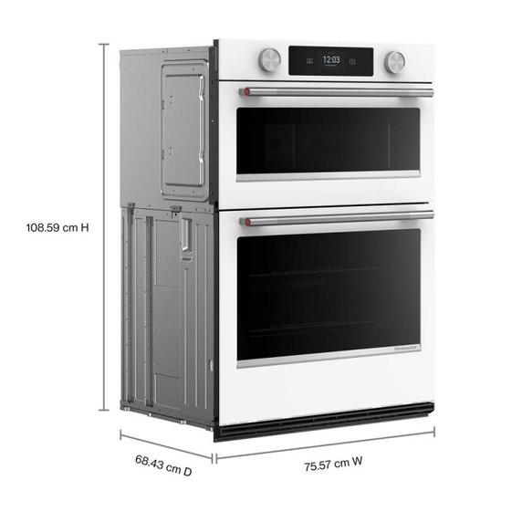 Kitchenaid® 30-inch Smart Electric Combo Wall Oven with Assisted Cooking Modes - White KOEC730SWH