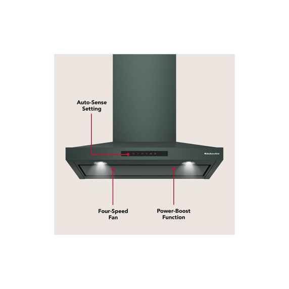 KitchenAid® 30-inch Wall-Mount, 4-Speed Canopy Hood KVWC730SJP