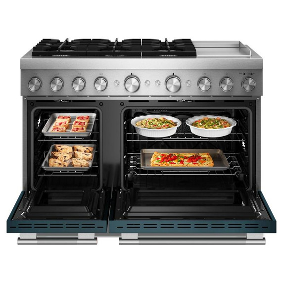 Kitchenaid® 48-Inch 6 Burner Commercial-Style Dual Fuel Range with Griddle KFDD948SAG