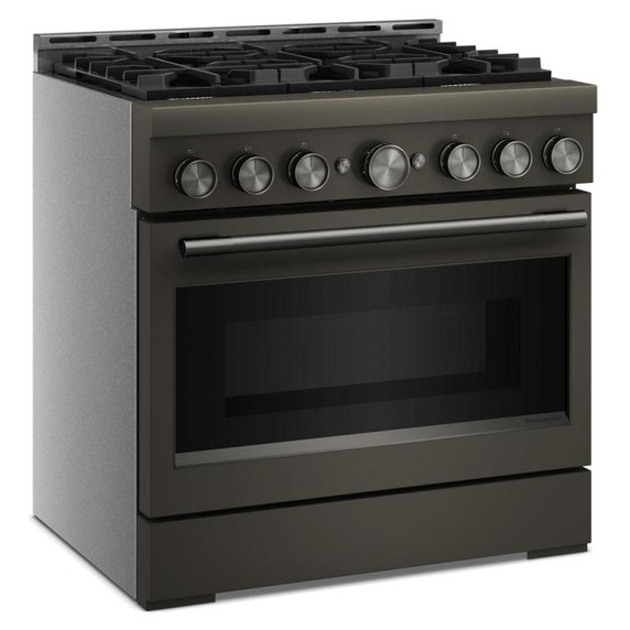 KitchenAid® 36-Inch 6 Burner Commercial-Style Gas Range with No Preheat Air Fry Mode KFGS936SBE
