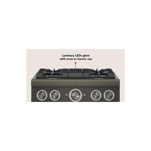 KitchenAid® 30-Inch 4 Burner Commercial-Style Dual Fuel Range with No Preheat Air Fry Mode KFDS930SBE