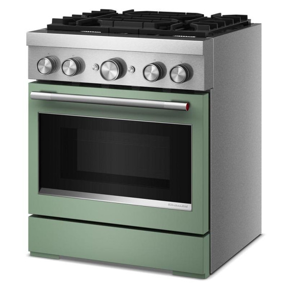 Kitchenaid® 30-Inch 4 Burner Commercial-Style Dual Fuel Range with No Preheat Air Fry Mode KFDS930SDC