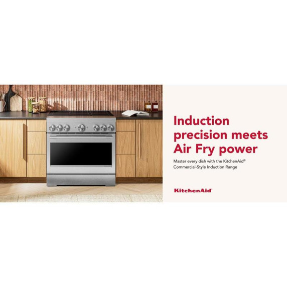 KitchenAid® 36-Inch 6-Element Induction Freestanding Commercial-Style Range with Air Fry KFIS936SSS
