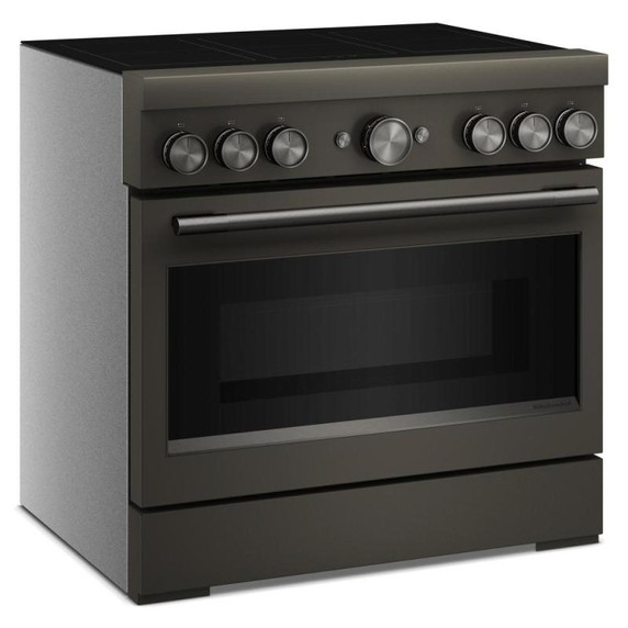 KitchenAid® 36-Inch 6-Element Induction Freestanding Commercial-Style Range with Air Fry KFIS936SBE
