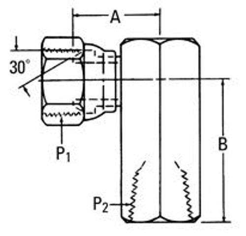 2048-24-24S NPTF/SM Hydraulic Adapter Aeroquip(12314)